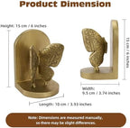 Gold Butterfly Bookends, Vintage Butterfly Book Ends for Heavy Books - Image 3