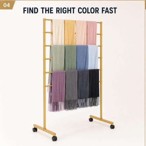 DouSeiAi 7-Tier Movable Scarf Organizer Holder, Metal Hijab Display Stand - Image 5