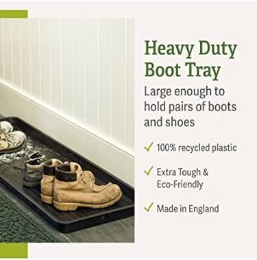 Gardener's Supply Company Large Boot Tray | Multi-Purpose All Weather Waterproof Indoor and Outdoor Shoe Mat Made with 100% Recycled Plastic | 46.5" L x 15.5" W 2" Deep - Black - Image 3