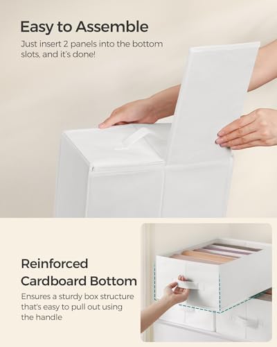 SONGMICS Set of 6 Foldable Wardrobe Clothes Organizers, 6-Compartment - Image 4