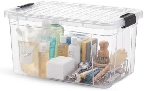 Superio 11 Quart Clear Plastic Storage Boxes with Lids, Stackable Organizer Containers, BPA-Free Storage Bins for Home, Office, School & Dorm, 1 Pack by Superio
