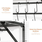 OROPY 31" Pot Rack Wall Mounted, Pot Organizer with 2 Tier Hanging Rails - Image 4