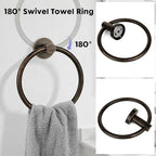 Oil Rubbed Bronze Bathroom Hardware Accessories Set 5 Piece, Stainless Steel Towel Bar Set 24 Inch,Toilet Paper Holder,Towel Ring Holder,Towel Rack Set,Brushed Bronze Bathroom Accessories Kit - Image 4