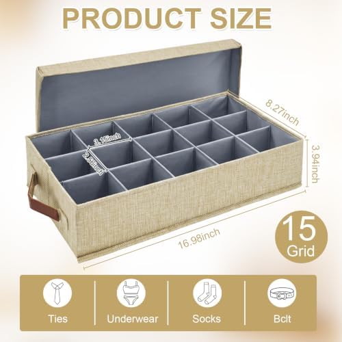 Belt Organizer Box for Closet, Linen Tie Storage Drawer Organizer, 1Pcs - Image 2