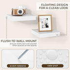 RICHFOCUS 8Inch Square Floating Shelves for Wall 4Pack|White - Image 5