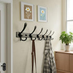 Dseap Coat Rack Wall Mount 24 Inch, Heavy Duty 12-Gauge Base vs Flimsy 1mm, Double-Thick Solid Anti-Snap Hooks, Stainless Steel 6-Hook Hanger for Clothes Hat Closet Entryway, Black, Pack of 2 - Image 4