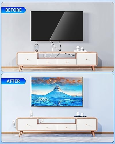 in Wall Cable Management Kit for TV, Recessed Outlet with TV Cable Hider Wall Kit, Cord Hider for Wall Mounted TV, Cable Management Box for Home & Office Theater System, White - Image 3