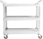 Amazon Basics 3-Tier Rolling Utility Cart with Wheels, Commercial Grade, Storage Cart with 400 lbs Loading Capacity, Portable Mobile Shelving, Gray - Image 2