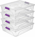 novelinks 10 Quart Clear Plastic Storage Containers with Lids (4 Pack) by novelinks