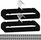 40 Pcs Velvet Pants Hangers with 40 Hooks Non Slip Black Velvet Hangers Slim Clothes Hanger Strong Space Saving Flocked Hanger for Closet Shorts Pants Bra Shirts by CONEHOY