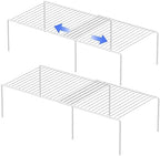Redrubbit 4-Piece Expandable Metal Rustproof Storage Shelf Rack, Kitchen Counter and Cabinet Organizer, Space Saver for Fridge, Bathroom, White, Set of 2 by Redrubbit