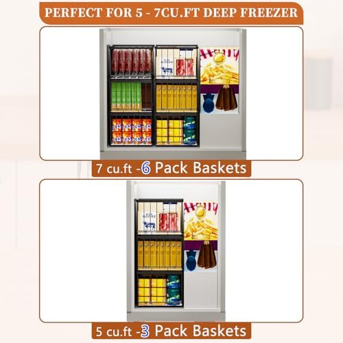 Large Freezer Organizer Bins for 5 to 9 Cu.Ft,Quick Expand/Collapse,6PACK - Image 5