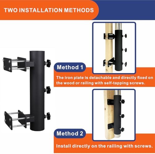 Heavy Duty Parasol Holder Patio Umbrella Stand Mount Umbrella Stand Bench Buddy Umbrella Holder Fixed Clip Umbrella Clamp for Deck,Railings,Beach Courtyard Balcony,Boats,Tailgates - Image 4
