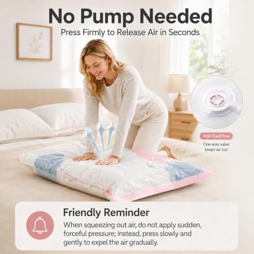 No Pump Vacuum Storage Bags for Bedding 3D Compression Jumbo Press and Seal for Clothes and Blankets Large Capacity Thickened Stereoscopic Saving Space 2026 New 3pc (Large) - Image 5