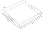 Clear Sturdy Acrylic Serving Tray with Handles - 14x14Inch - Coffee, Appetizer, Breakfast, Butler Tray - Kitchen Countertop & Makeup Drawer Organizer - Image 2