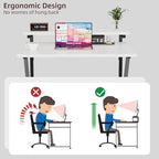 COTUBLR Small Desk, Small Computer Desk for Spaces, 27.5 Inch Computer Desk with Adjustable Monitor Stand, Compact Desk with Storage for Bedroom Home Office, White Tabletop+Black Frame - Image 5