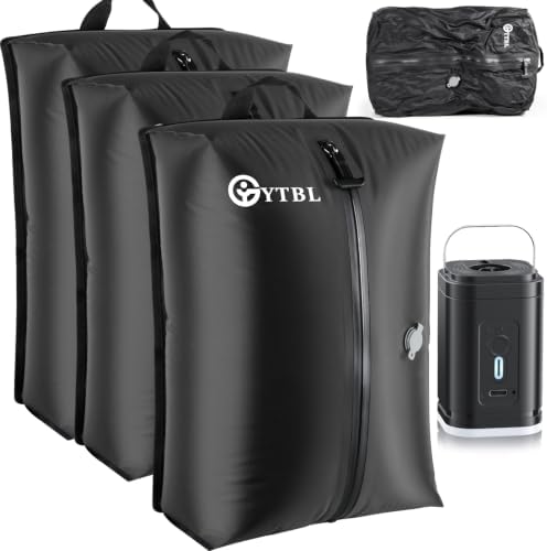 Vacuum Bags for Travel with Wireless Pump, IP67 Waterproof, Reusable Space Saver Travel Essentials Compression Bags for Backpack, Suitcase, Home Storage(3 Pack + Pump) by GYTBL