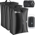 Vacuum Bags for Travel with Wireless Pump, IP67 Waterproof, Reusable Space Saver Travel Essentials Compression Bags for Backpack, Suitcase, Home Storage(3 Pack + Pump) by GYTBL