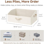 StorageWorks Closet Storage Bins Trapezoid, Beige, Large, 3-Pack - Image 6