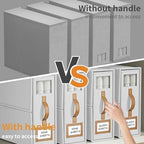 3 Pack Foldable Bed Sheets Set Organizers and Storage(King & Queen Size),Linen Fabric Closet Organizers with Window,Folding Bedding Storage Box for Bedsheets and Pillow Cube Organizer-White - Image 3