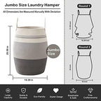 OIAHOMY 105L Laundry Hamper Cotton Rope Large Clothes Hamper Dark Grey - Image 4