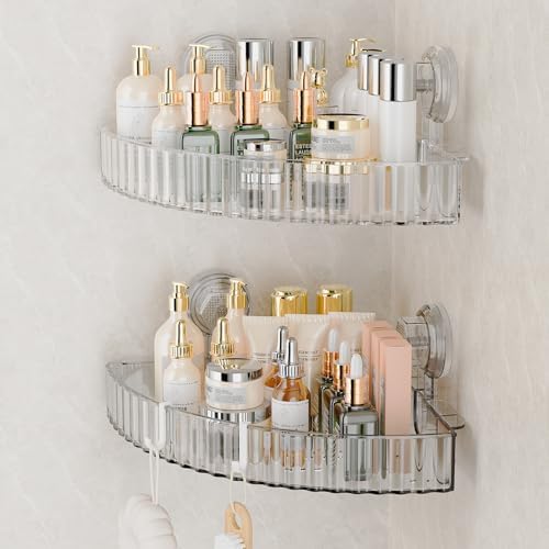 Adhesive Shower Caddy Suction Cup,Bathroom Organizers and Storage Shelves by Ankoox