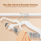 Stormix Baby Velvet Hangers with Adjusted Clips Non-Slip 24 Pack - Image 4