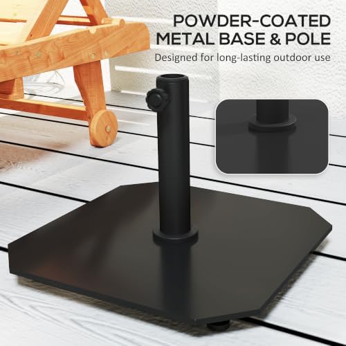 Outsunny Square Patio Umbrella Base, 41 lbs for 1.3"/1.5"/1.9" Poles, Black - Image 5