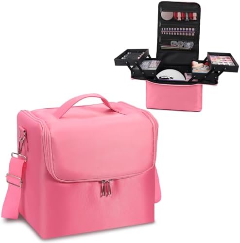 Large Makeup Nail Polish Organizer Bag, Makeup Case Storage Box, Pink by DECINIEE+BEAUTY+CO.%2CLTD