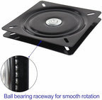 12 Inch Lazy Susans Turntable Bearings Swivel Zinc Plate, Black Square Lazy Susan Hardware, Heavy Duty Lazy Susan Replacement Parts for Table, Chair, Round Bar Stools(1 Pack) - Image 3