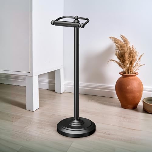 Gatco 1436MX Toilet Paper Holder Stand, Weighted Base, Matte Black, Freestanding Bathroom Floor Stand, 22 Inch - Image 3