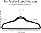 SereneLife Velvet Hangers – 200 Pack, Slim & Space Saving for Closets - Image 3