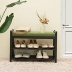 PETKABOO Shoe Rack Bench with Storage 27.6 in, Black Shoe Storage Bench with Cushion for Entryway, Hallway, Bedroom, Living Room - Image 5