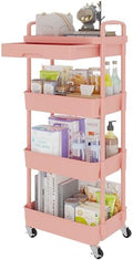 Calmootey 4-Tier Utility Cart with Drawer & Wheels, Storage for Home,Office by Calmootey