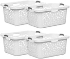EconoHome Laundry Basket - Large 2 Bushel Laundry Basket with Handles - Stackable Plastic Hamper for Dirty Clothes - Storage Bin & Organizer for Bathroom, Bedroom - White, 70.5L Capacity – Heavy Duty by EconoHome