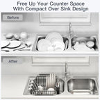 MAJALiS Expandable Dish Drying Rack Over Sink with Extra Drainboard - Image 2