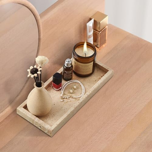 Real Natural Small Travertine Tray for Bathroom, Vanity, Kitchen Counter - Image 7