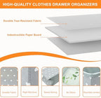 12 Pack Baby Clothes Organizer for Nursery Drawer - Foldable Fabric Dresser Dividers & Storage Bins for Diapers, Onesies, Accessories - Mydou Tidy Grey Heart Decorative Organizers - Image 4
