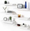 Fixwal Floating Wall Shelves for Decor (White Set of 6, 15.7 Inch) by Fixwal