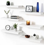Fixwal Floating Wall Shelves for Decor (White Set of 6, 15.7 Inch) by Fixwal