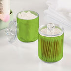 4 Pack Qtip Holder Dispenser with Lids,Green Storage Containers,Bathroom Canisters Organizer for Cotton Ball,Cotton Swab,Cotton Round Pads,Floss 21214713 - Image 4