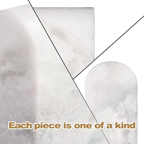 Koville African Natural Marble Bookends for Shelves, Non-Slip Book Ends, 13LBS Ultra Heavy Duty Marble Book Holder Organizer, Apartment Decor for Movies/CD/Video Games(Namib Fantasy) - Image 5