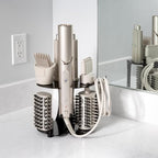 Blow Dryer Accessory Holder for Dyson Airwrap & Shark FlexStyle Only - Wall or Countertop Organizer for Hair Tools - Storage Rack for 9 Styling Attachments - Black (Blow Dryer Not Included) by Truvalent