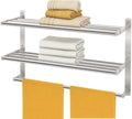 Bethom Bathroom Towel Rack with Bars, 24 Inch Towel Shelf, Brushed Nickel by Bethom