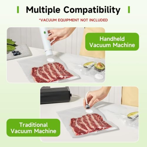 Vixino Vacuum Sealer Bags, 40 Reusable Vacuum Sealer Bags for Food, BPA-Free, Meal Prep and Sous Vide Cooking,Works for Handheld Sealer and Vac Sealer Machine with External Vacuum Systems - Image 3