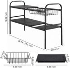 Expandable 2 Tier Under Sink Organizer, Black, 28.74-34.5 Inch Width - Image 2