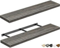 QEEIG Long Floating Shelves for Wall (Grey, Set of 2, 35.4") by QEEIG