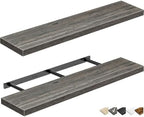 QEEIG Long Floating Shelves for Wall (Grey, Set of 2, 35.4") by QEEIG
