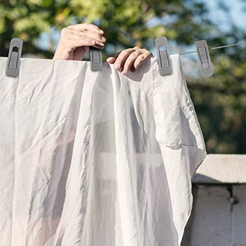 Tinfol Velvet Hanger Clips, 50Pack Gray Pants Velvet Clips, Clothes Hanger Clip, Large Opening Clothes Pin Strong Finger Flocked Clips Perfect for Use with Slim-line Clothes Velvet Hangers - Image 6