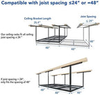 FLEXIMOUNTS 4x8 Overhead Garage Ceiling Storage Rack Adjustable, Hammertone - Image 4